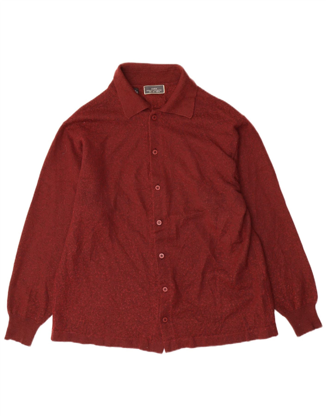 Maglione cardigan da uomo Zara grande in lana marrone