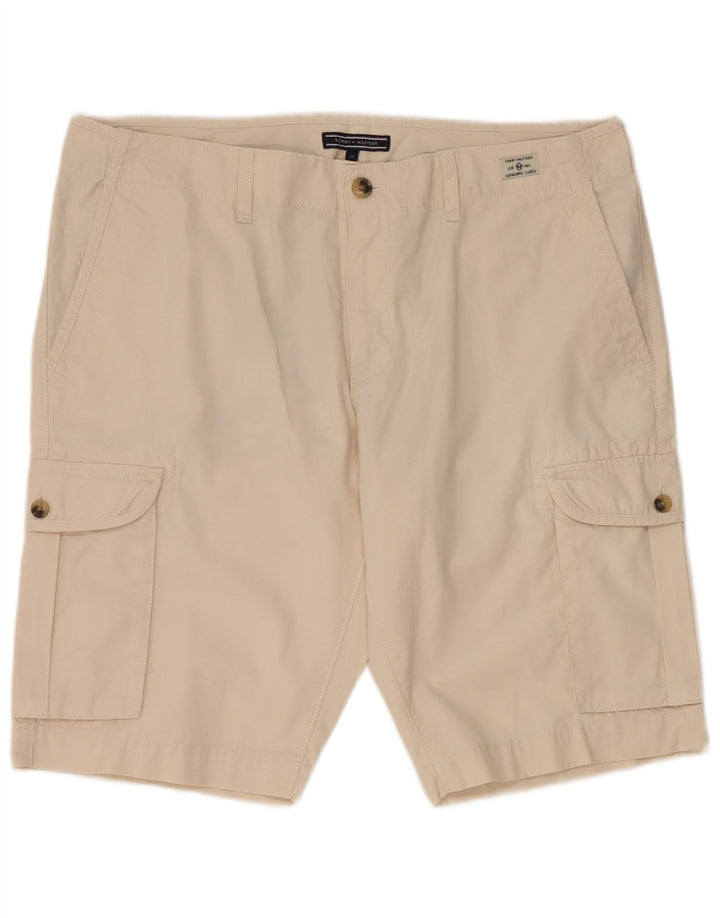 TOMMY HILFIGER Mens Cargo Shorts W36 Large Beige Cotton