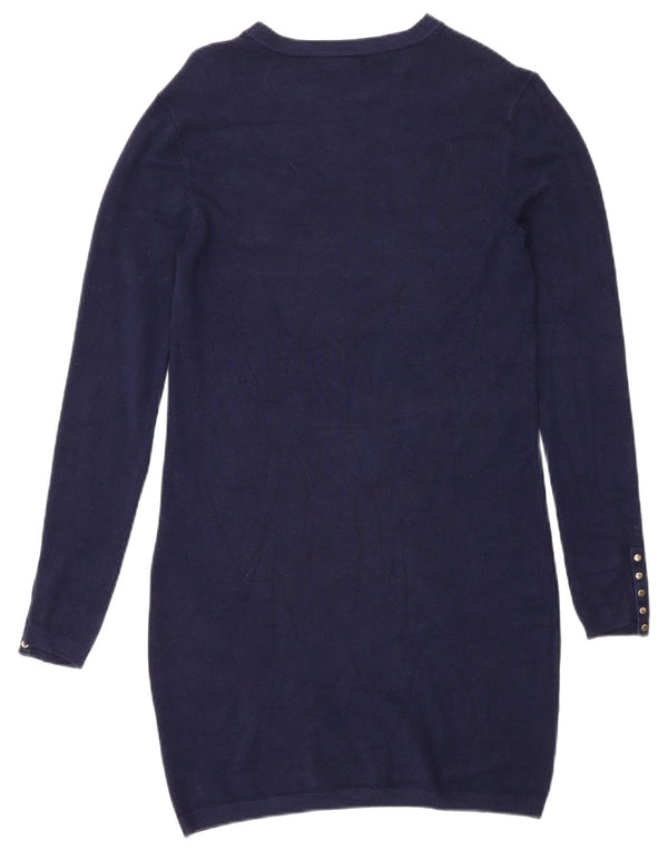 Abito maglione a maniche lunghe da donna Zara UK 12 blu navy medio
