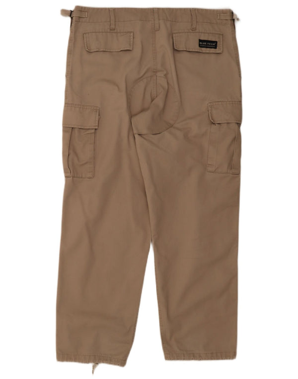 Pantaloni cargo dritti da uomo vintage da lavoro W38 L30 Beige