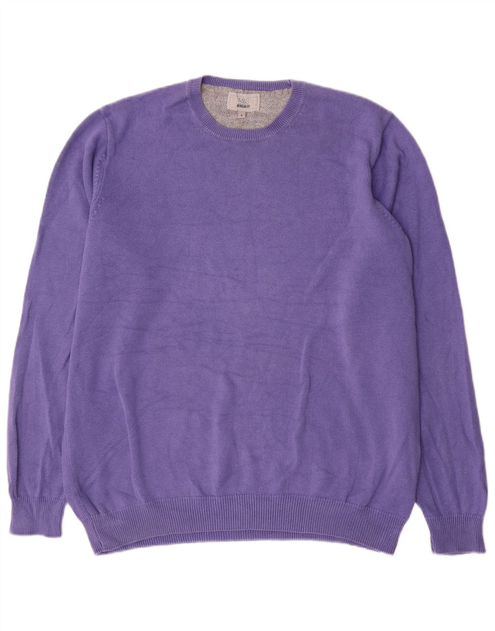 Maglione maglione girocollo vestibilità regolare da uomo Marks & Spencer grande viola