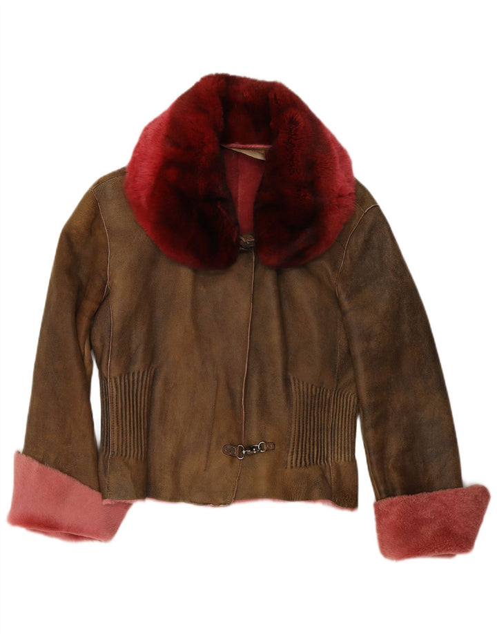 Giacca in Pelle Donna ERMANNO SCERVINO IT 42 Pelle Marrone Medio