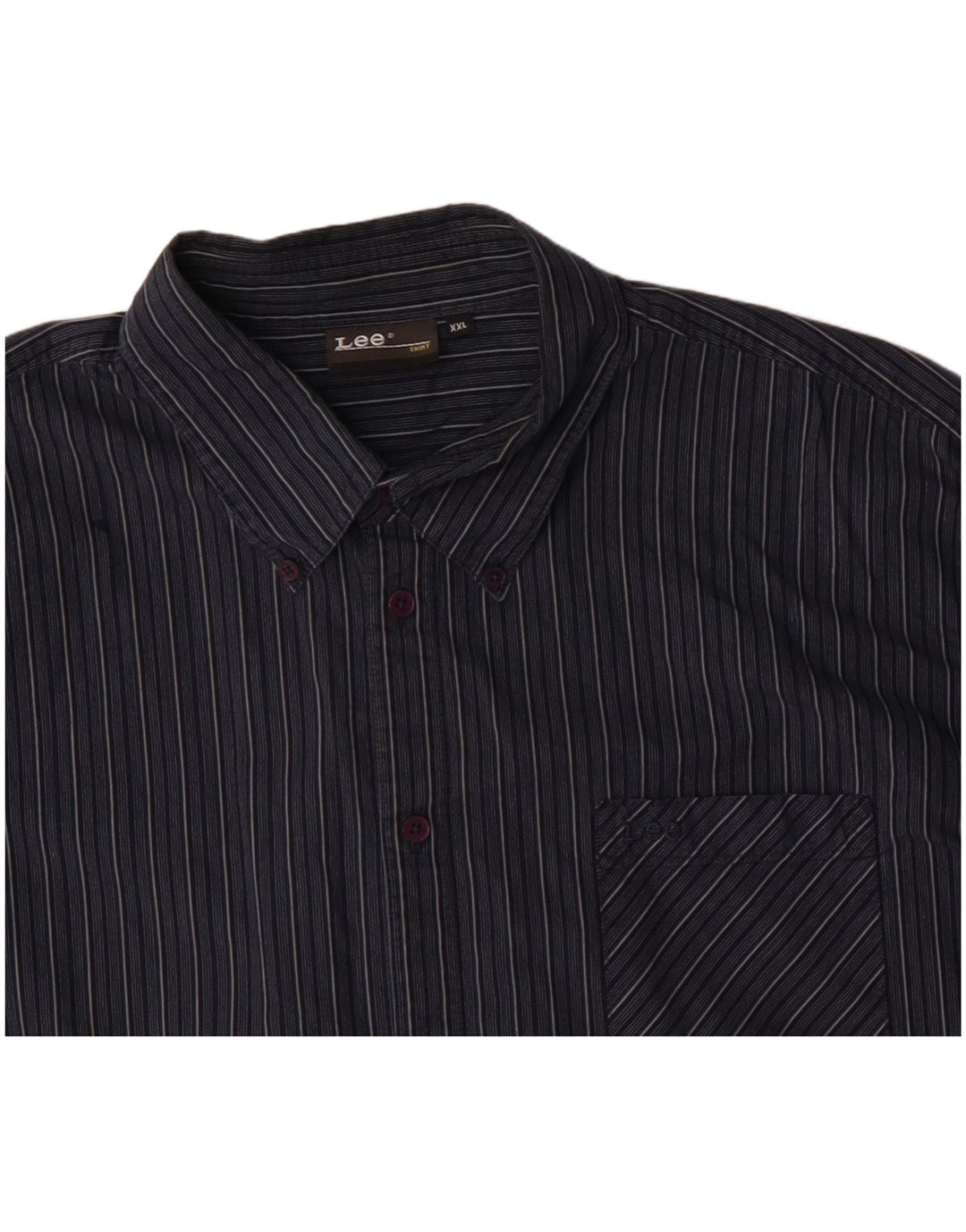 Camicia da uomo Lee 2XL cotone a righe blu navy