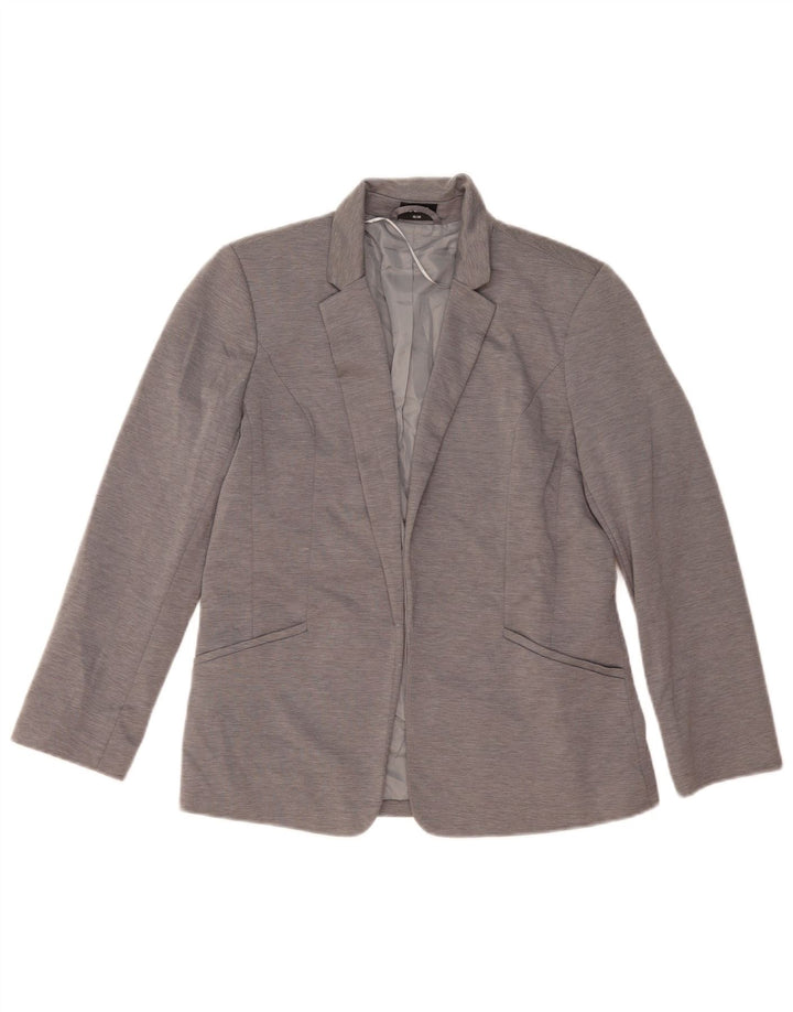 Giacca blazer aperta da donna Oasis UK 10 piccolo poliestere gessato grigio