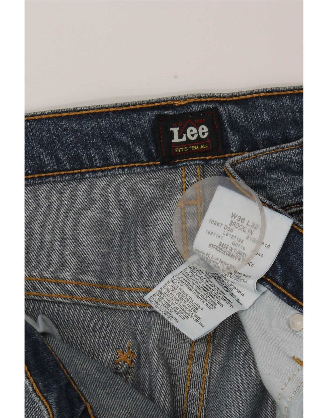 Jeans dritti da uomo Lee Brooklyn W36 L32 cotone blu