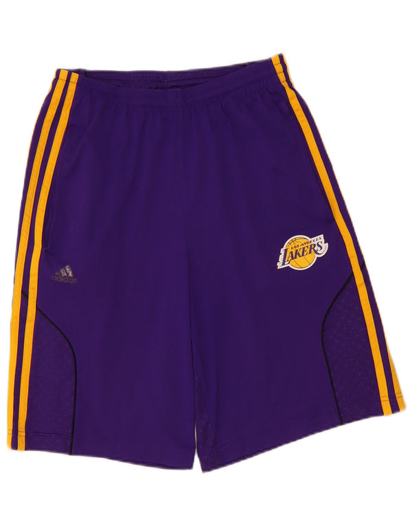 Pantaloncini sportivi Adidas da ragazzo dei Los Angeles Lakers 13-14 anni in poliestere viola