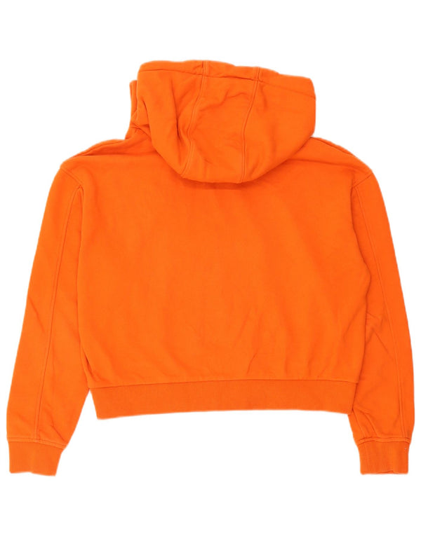 Felpa con cappuccio oversize corta da donna Vans UK 10 Small in cotone arancione