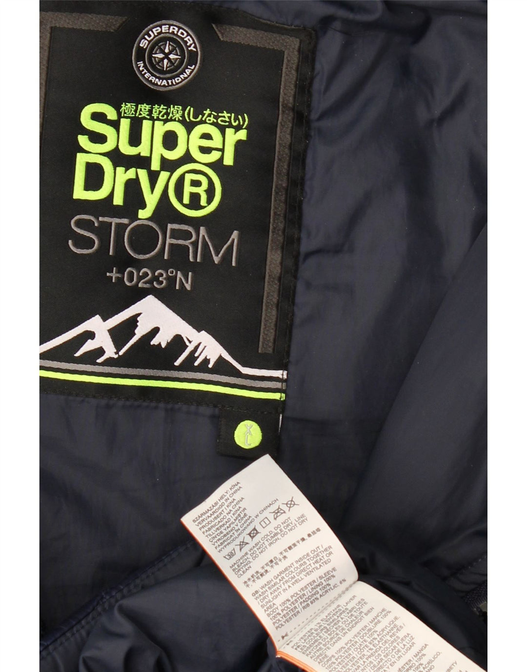 Giacca imbottita con cappuccio grafica da uomo SUPERDRY UK 42 XL blu navy screziato