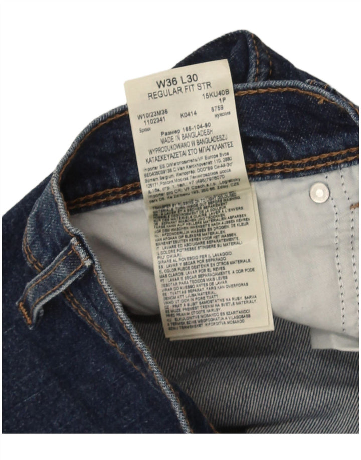 Jeans dritti da uomo Wrangler vestibilità regolare W36 L30 cotone blu