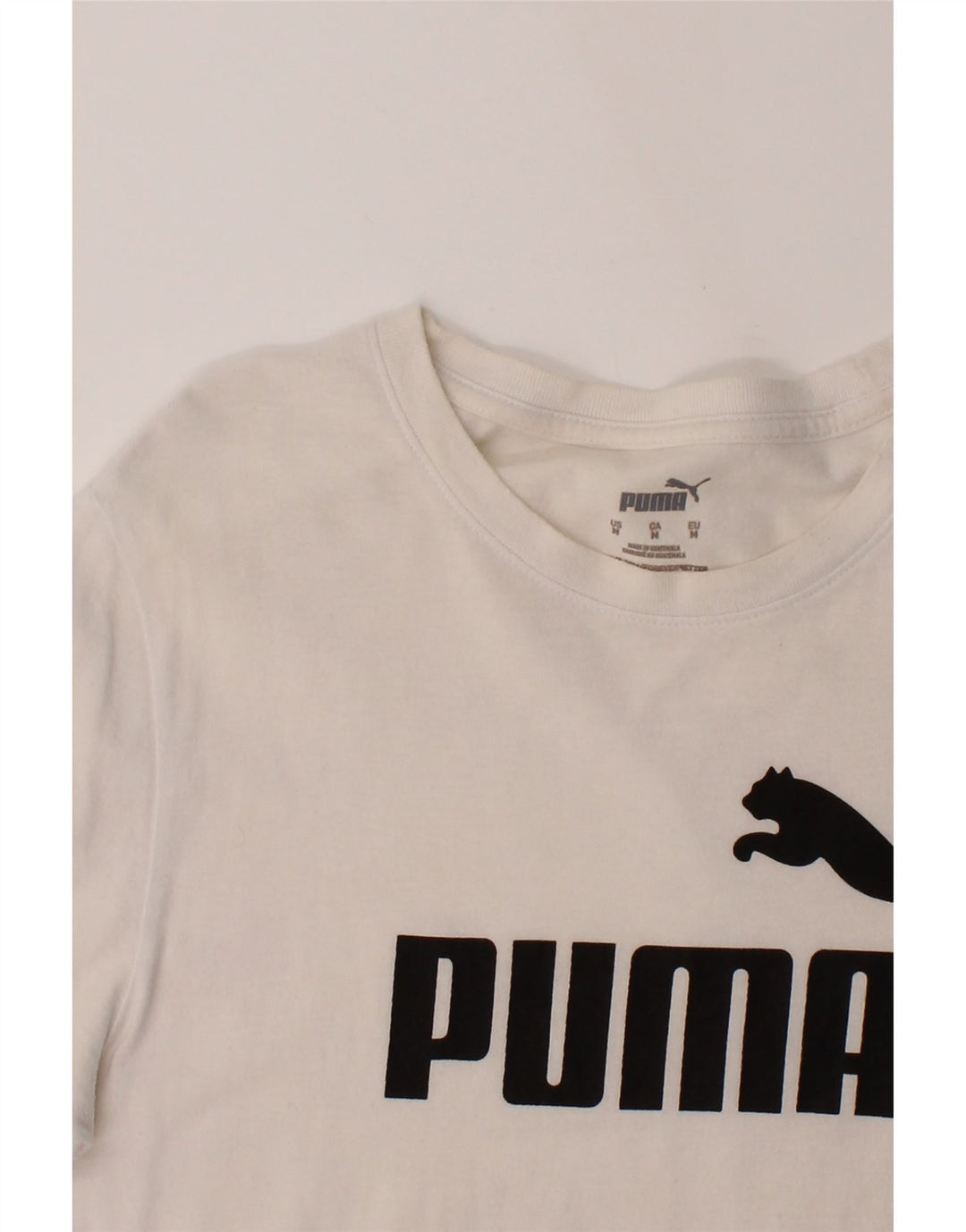 PUMA Mens Graphic T-Shirt Top Medium White Cotton Vintage Puma and Second-Hand Puma from Messina Hembry 