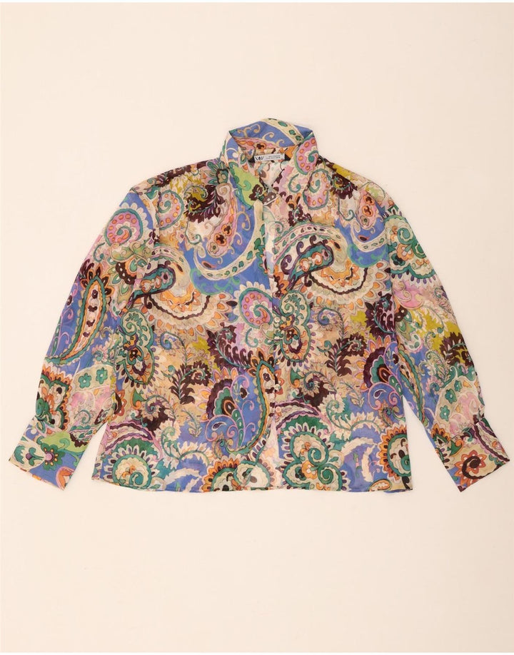 Camicetta oversize da donna Zara UK 14 Paisley medio multicolore