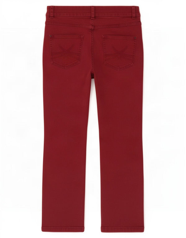 Jeans dritti da donna Marks & Spencer UK 12 Medio W30 L26 Cotone bordeaux