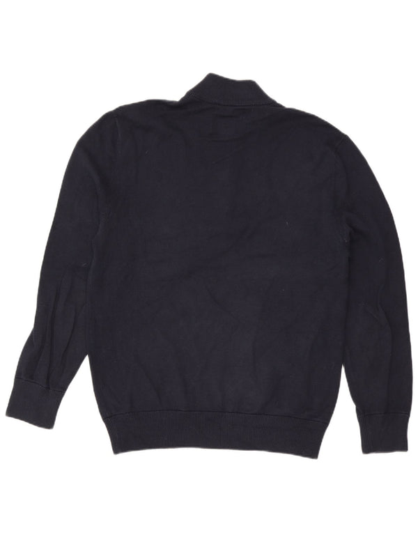 Maglione da uomo con collo con zip Jack Wills, grande cotone blu navy