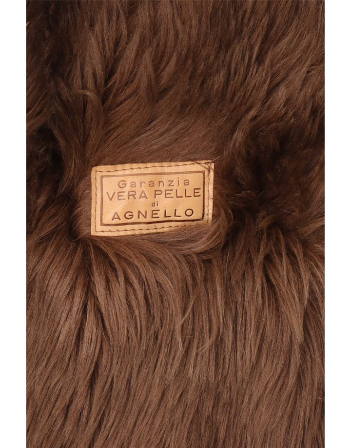 Giubbotto in shearling vintage da donna IT 46 grande marrone classico