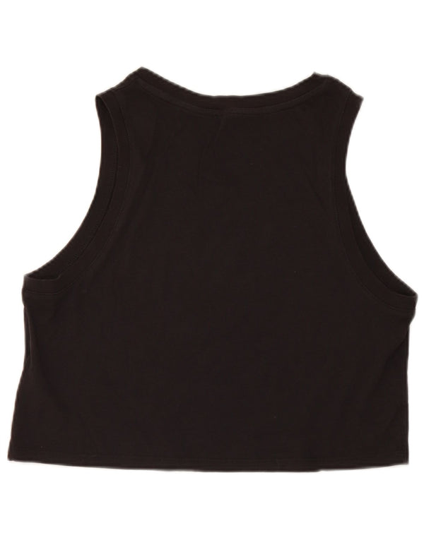 Levi's Canottiera grafica corta da donna UK 10 piccola in cotone nero