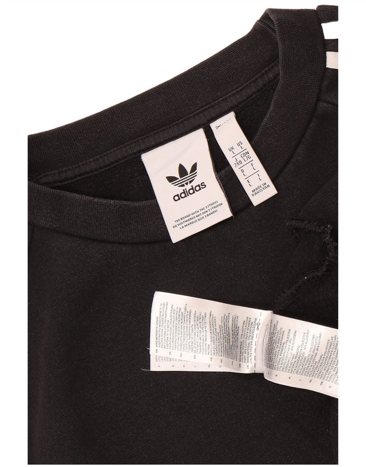 Felpa ADIDAS da uomo maglione grande in cotone nero
