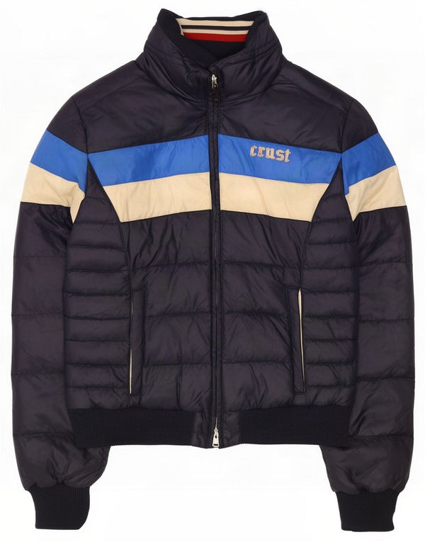 Crust Giacca imbottita da uomo UK 38 Medium Blu navy Colorblock Poliammide