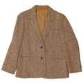 Giacca blazer vintage da donna a 2 bottoni UK 10 piccola beige screziata