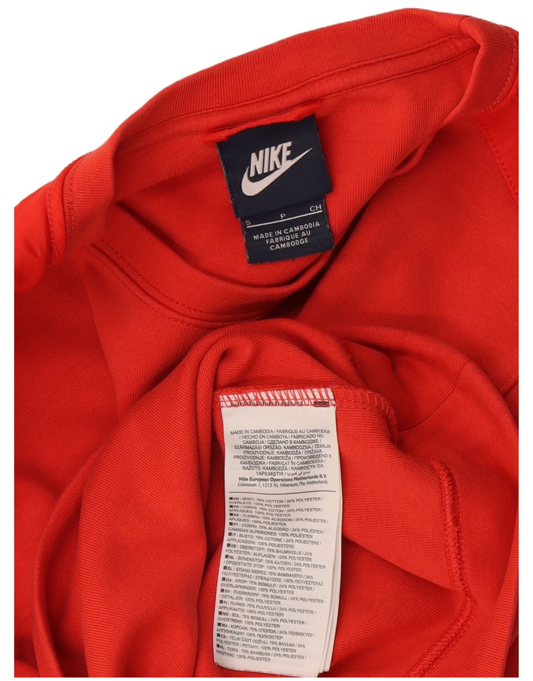 Felpa corta da donna Nike UK 10 piccola in cotone rosso