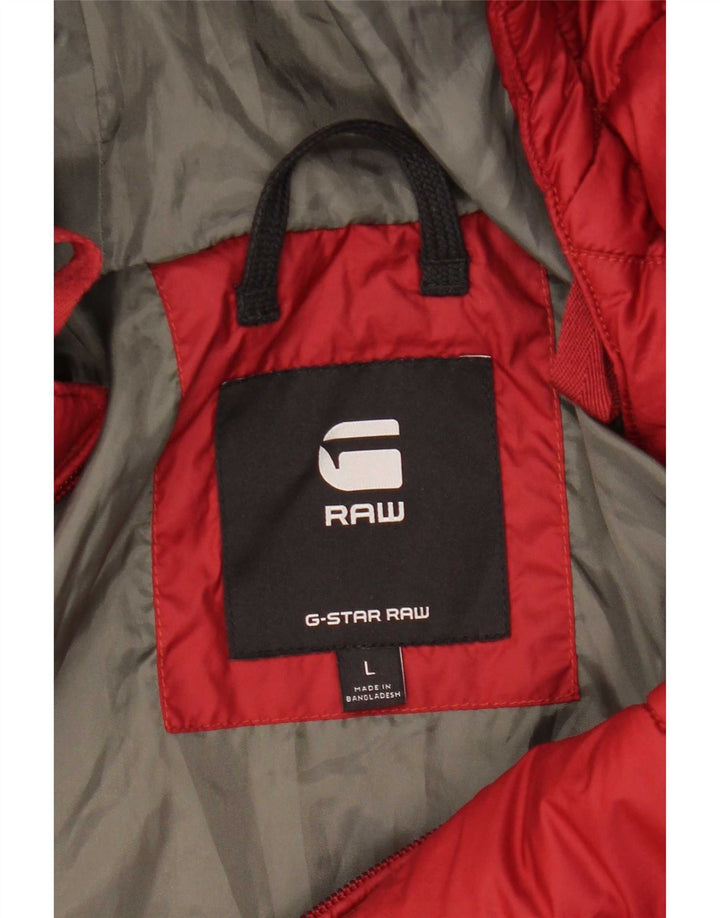 Giacca imbottita con cappuccio da uomo G-Star UK 40 grande poliestere rosso