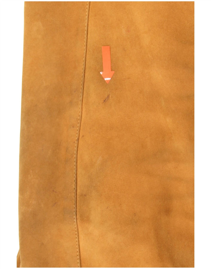 Giacca vintage in pelle scamosciata da uomo UK 40 grande in pelle marrone