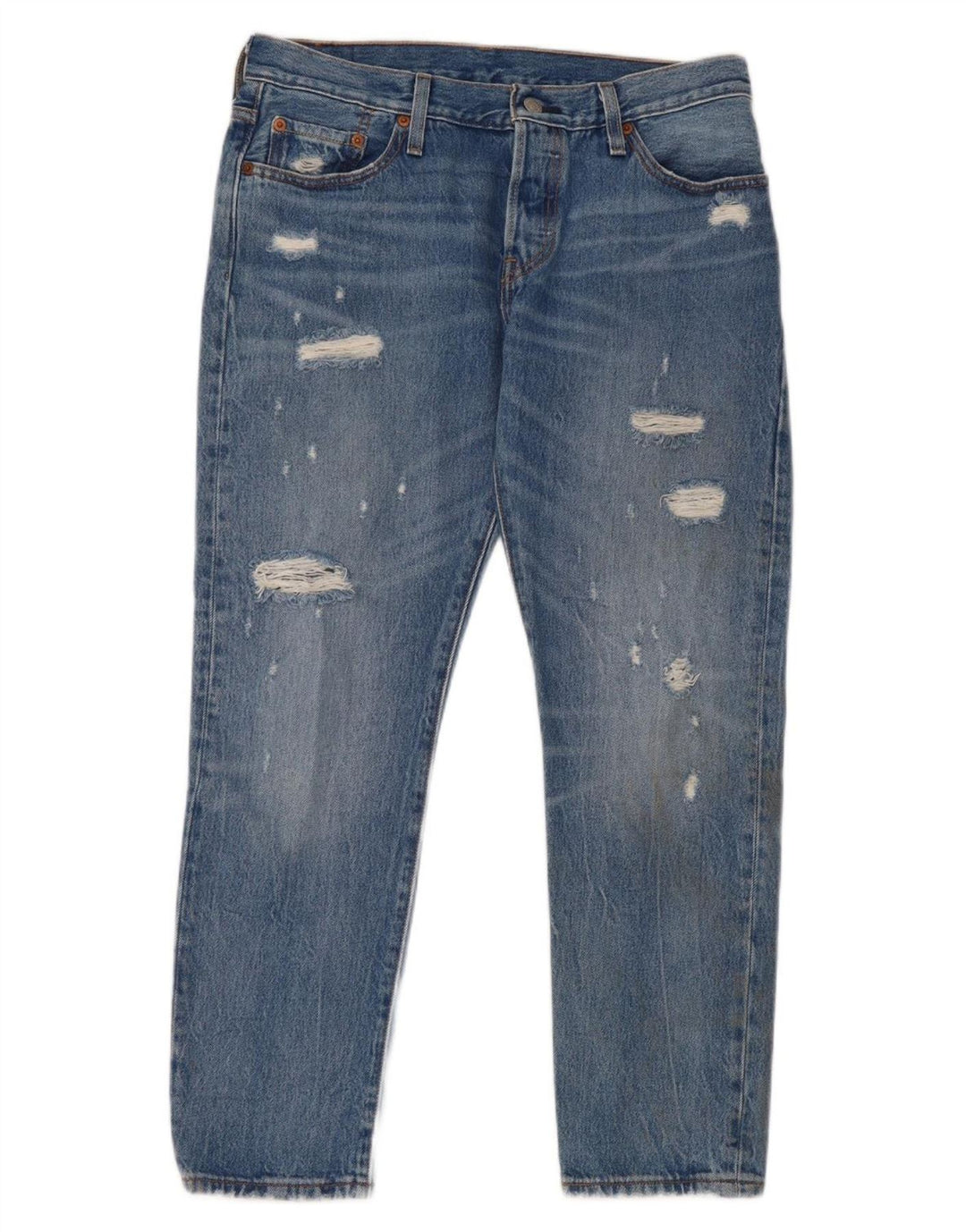 Jeans dritti effetto vissuto Levi's 501 da donna W28 L32 in cotone blu