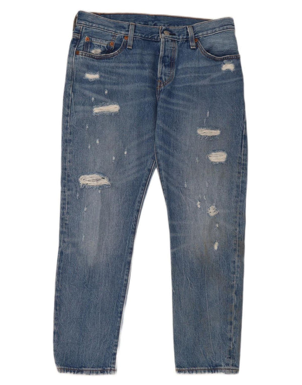 Jeans dritti effetto vissuto Levi's 501 da donna W28 L32 in cotone blu