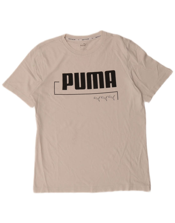 T-shirt grafica da uomo Puma Top Small in cotone bianco