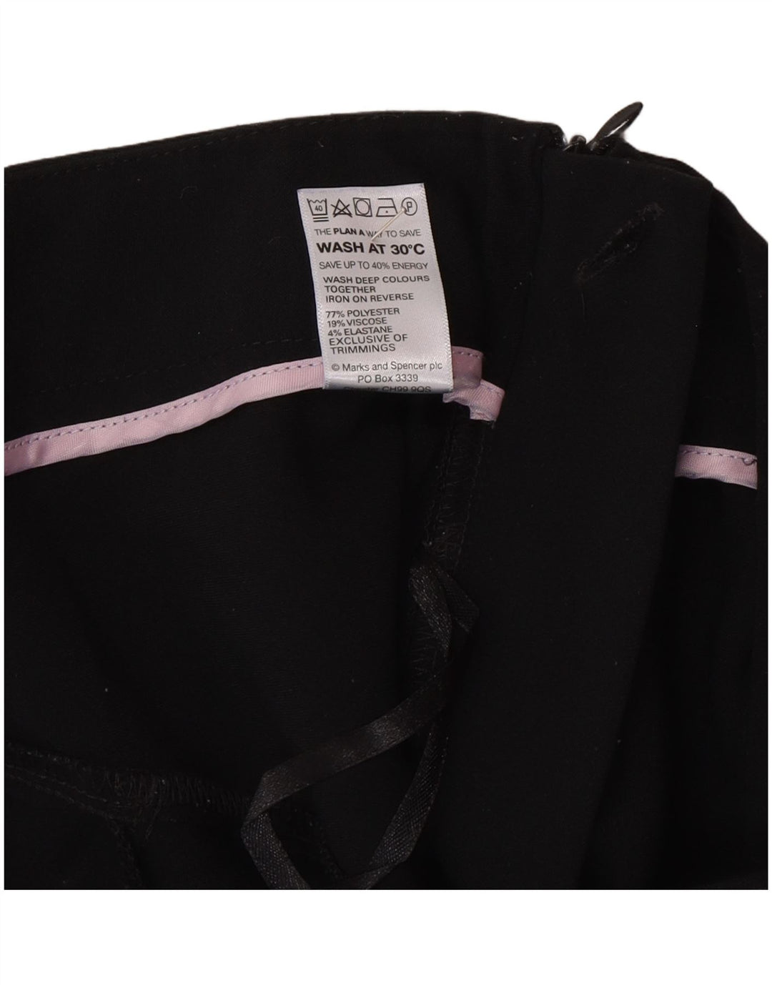 Gonna a trapezio da donna Marks & Spencer UK 14 grande W32 poliestere nero