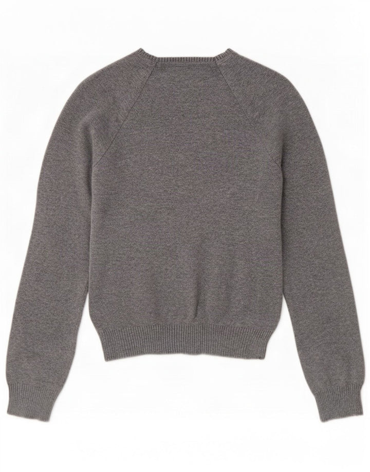 Maglione Zara da donna con scollo a V piccolo in cotone grigio