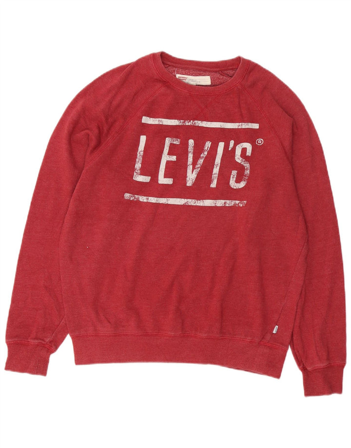 LEVI'S Felpa da uomo con vestibilità grafica standard, piccola, in cotone rosso