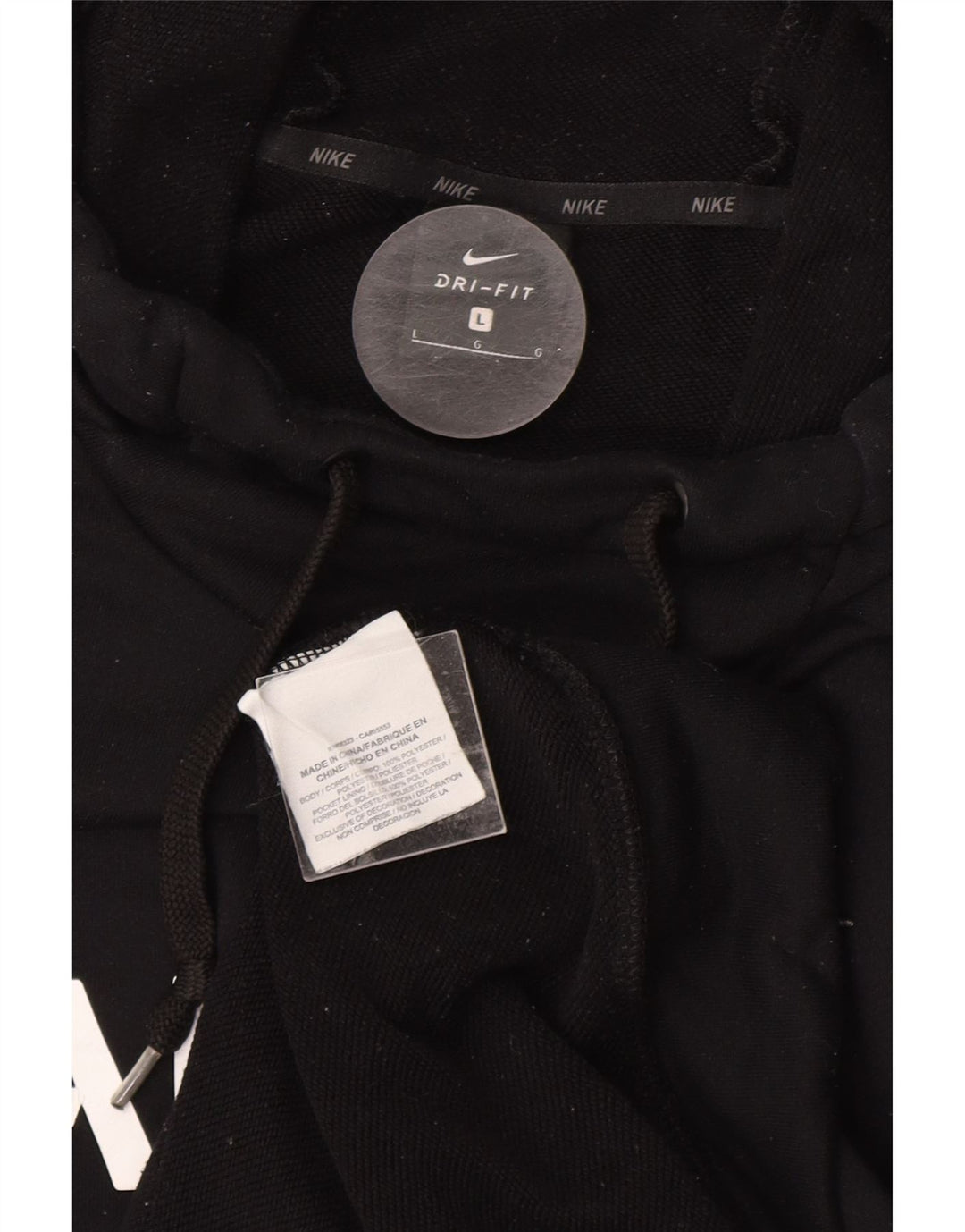 NIKE Felpa con cappuccio grafica NFL da uomo, grande, in poliestere nero