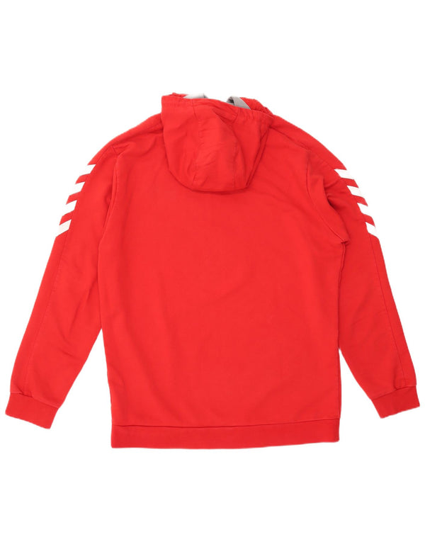 Maglione con cappuccio grafico da uomo HUMMEL grande in cotone rosso