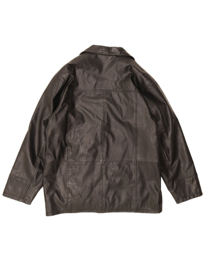Giacca in pelle vintage da uomo UK 40 grande nera