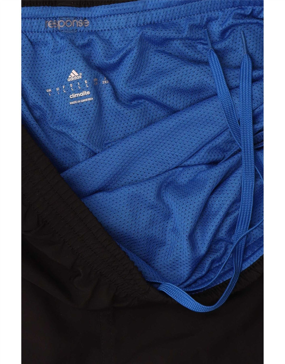 Pantaloncini sportivi Adidas Climalite da uomo, grandi, in poliestere color block nero