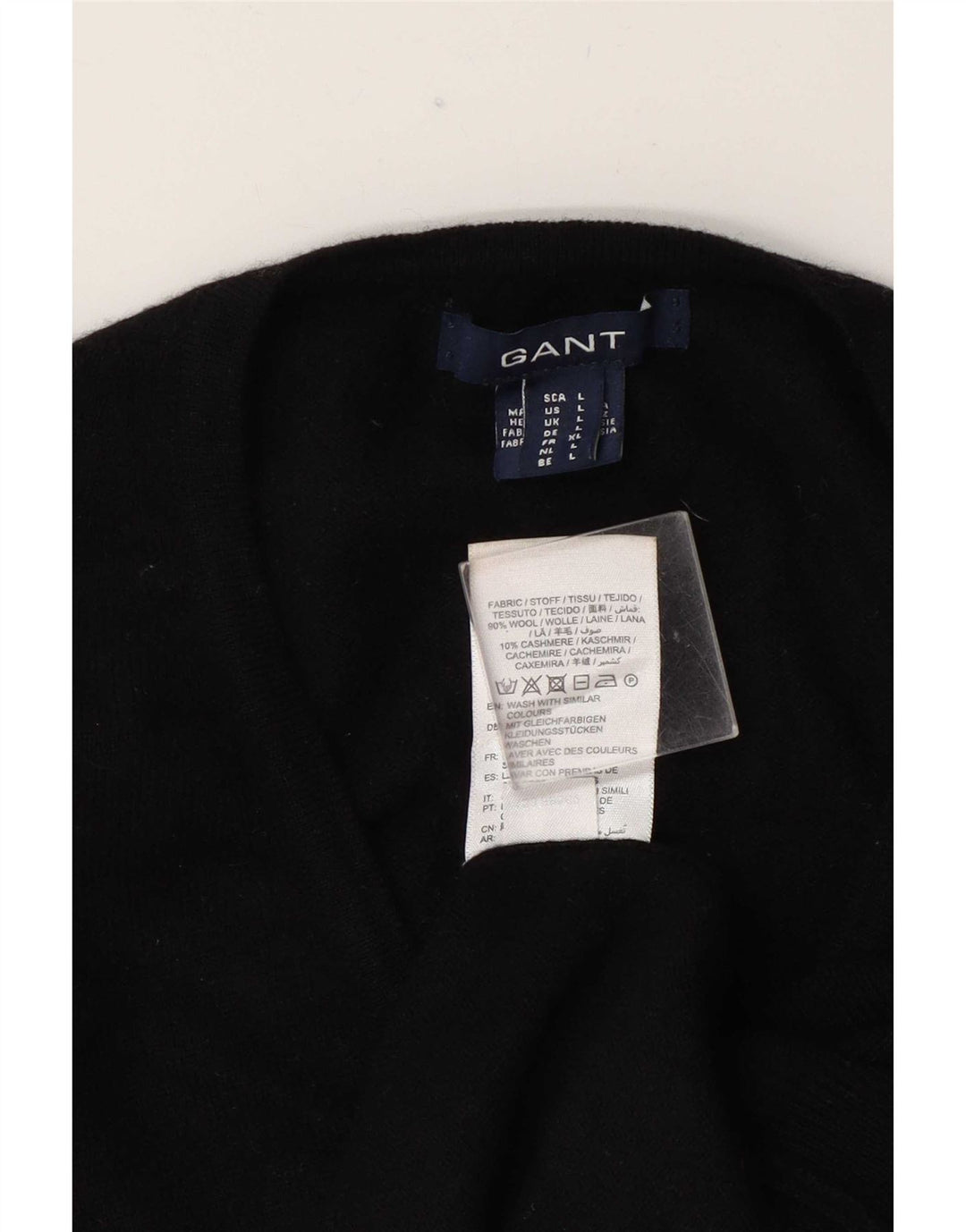 Gant maglione da donna con scollo a V UK 14 grande lana nera