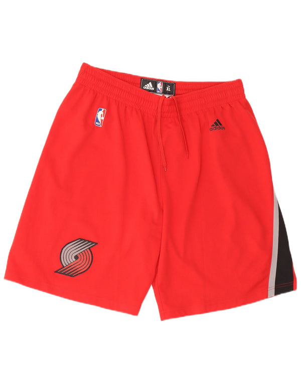 Adidas Uomo Portland Trail Blazers Graphic Sport Pantaloncini XL Rosso Colourblock