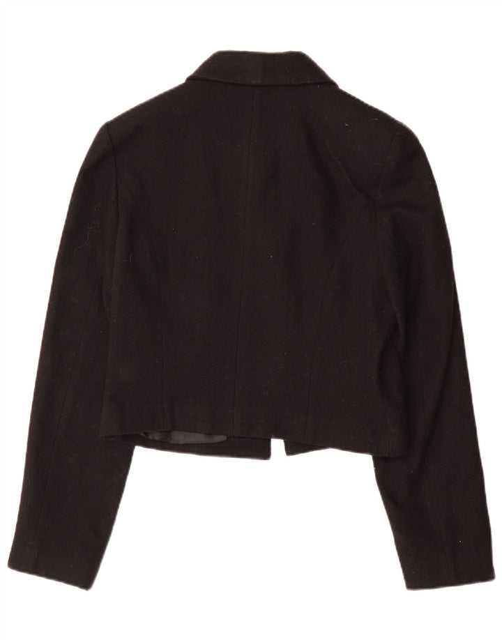 Giacca blazer corta da donna vintage IT 42 lana nera media