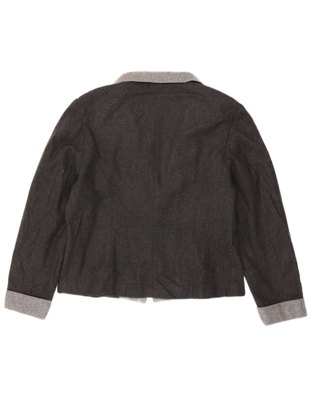 Luisa Spagnoli Giacca Blazer da Donna a 1 Bottone UK 16 Grande Lana Grigia