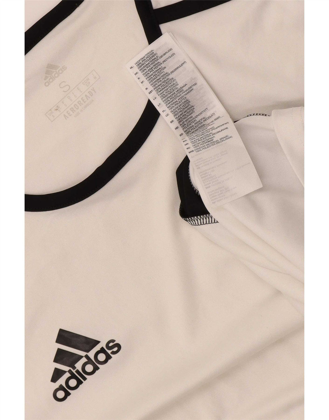 T-shirt Adidas Aeroready da uomo, piccola, in poliestere color block bianco
