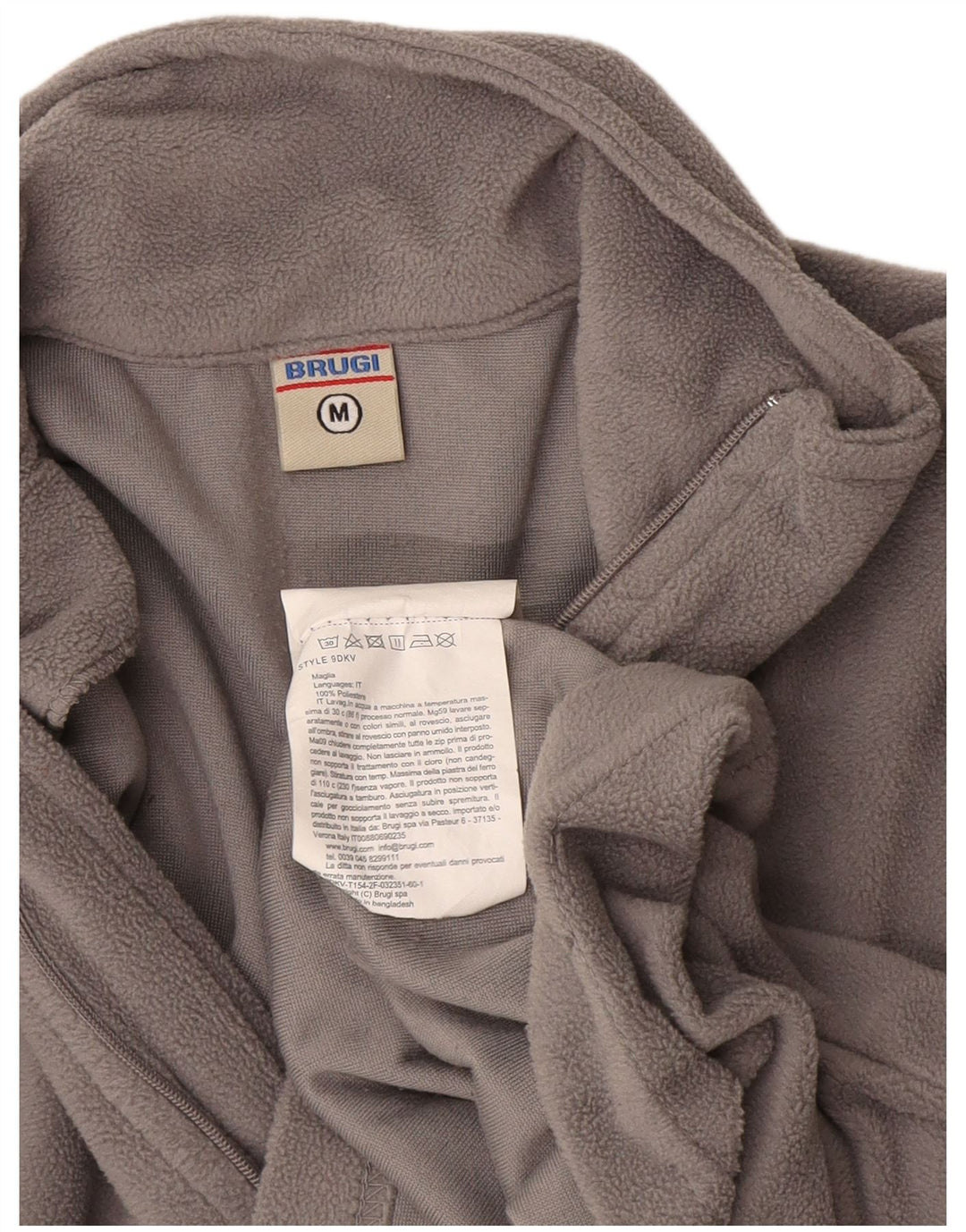 Maglione in pile da donna Brugi con collo e zip UK 14 Poliestere grigio medio