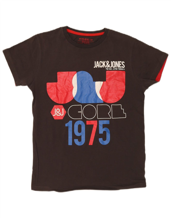 T-shirt grafica da uomo Jack & Jones Top piccola in cotone marrone