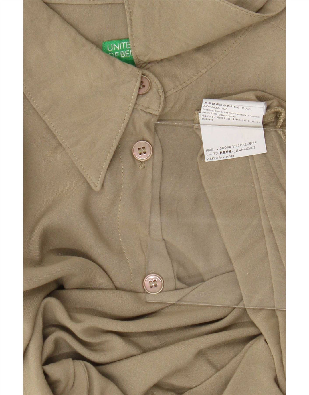 Camicetta da donna Benetton UK 14 Viscosa verde medio