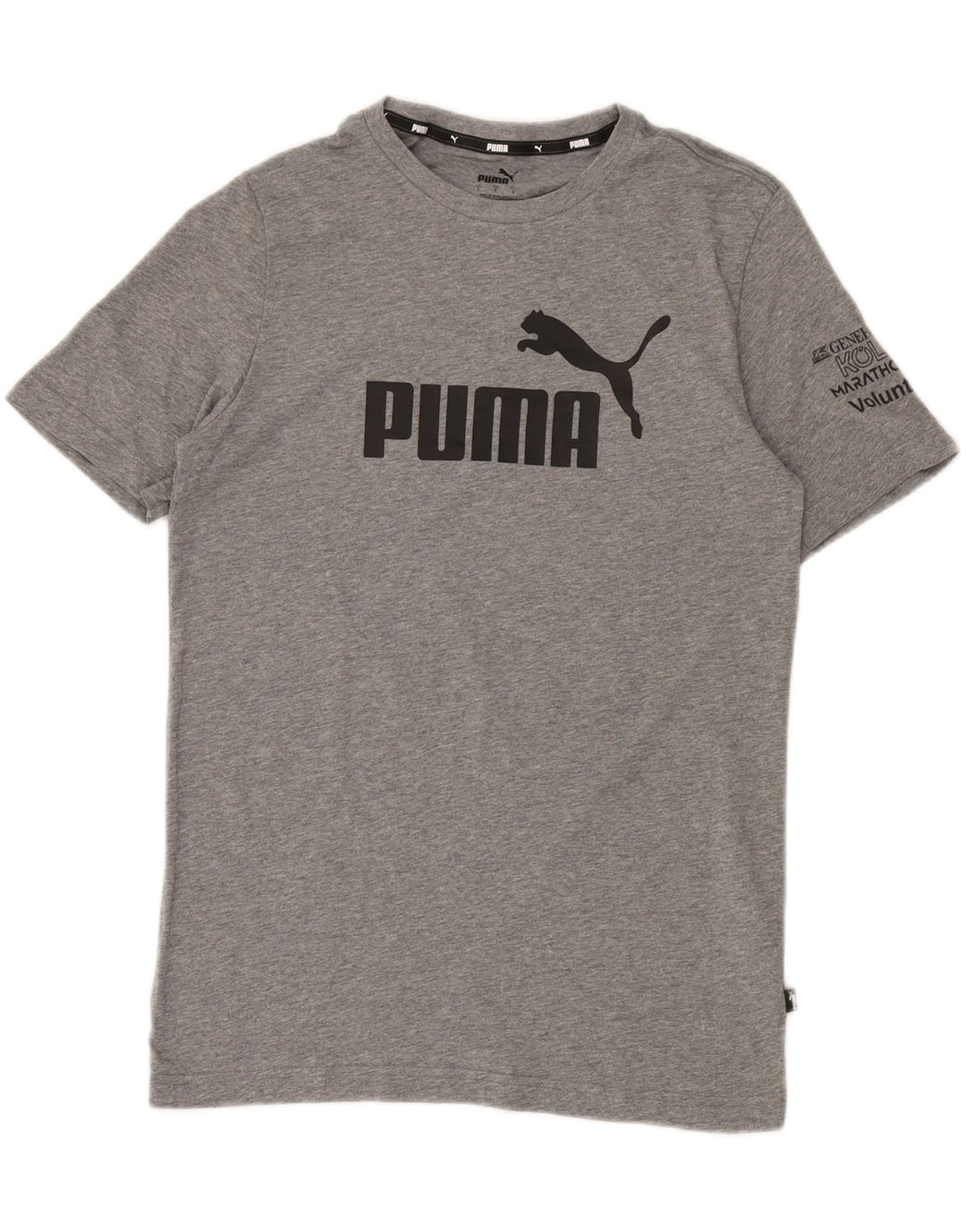 T-shirt grafica da uomo Puma Top Small in cotone grigio