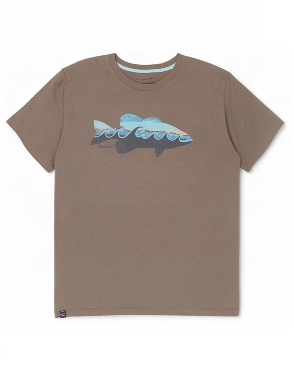 T-shirt grafica da uomo Weird Fish Top 3XL cotone grigio