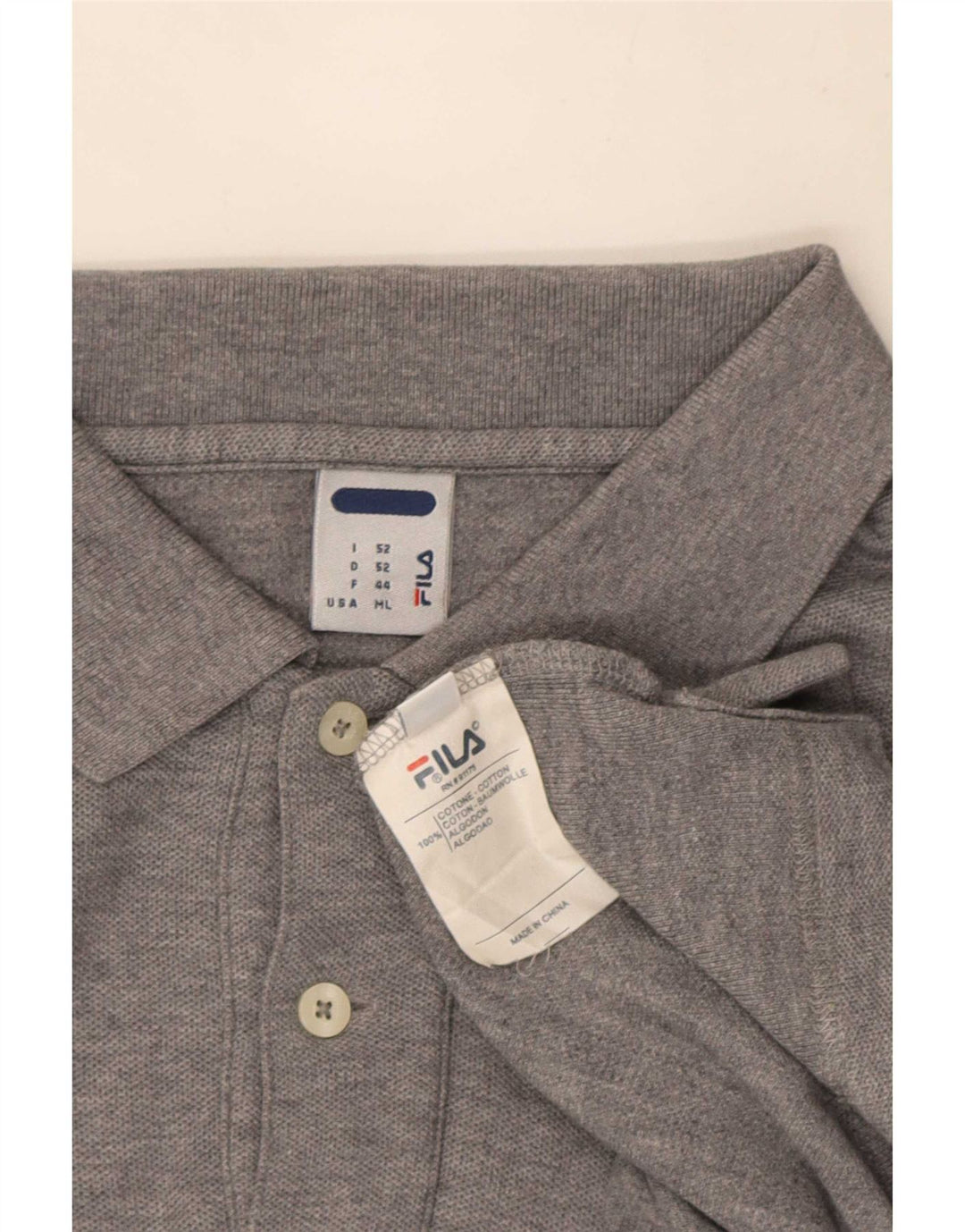 Polo da uomo Fila in cotone mélange grigio medio