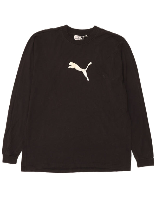 Puma Maglietta grafica da uomo a maniche lunghe XL in cotone nero