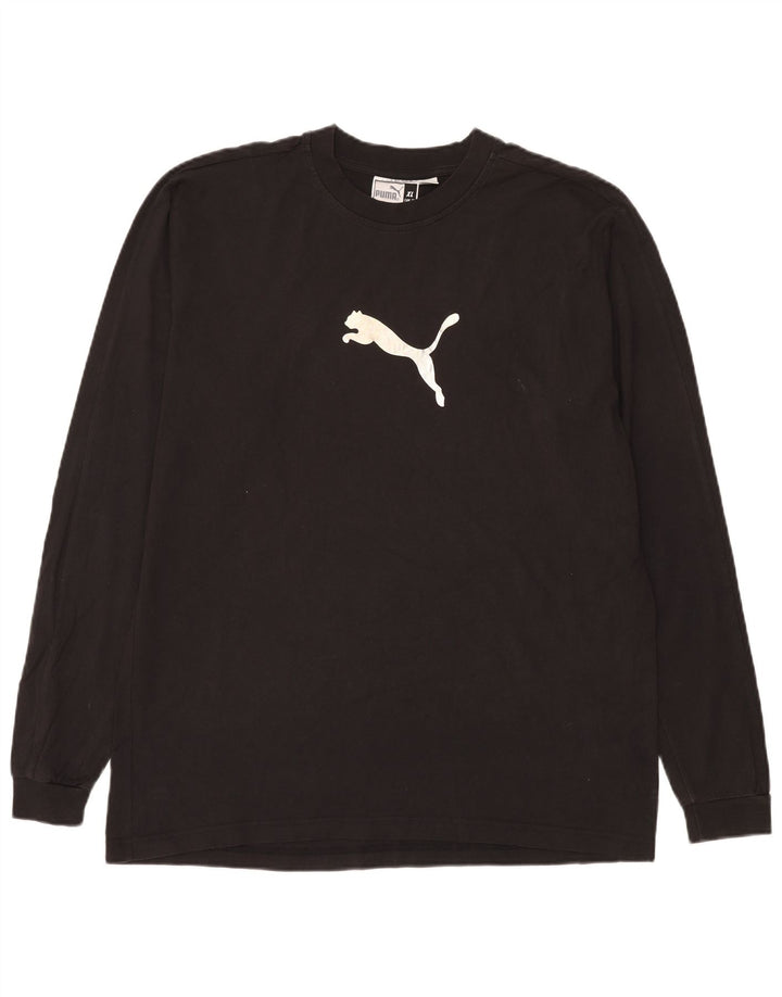 Puma Maglietta grafica da uomo a maniche lunghe XL in cotone nero
