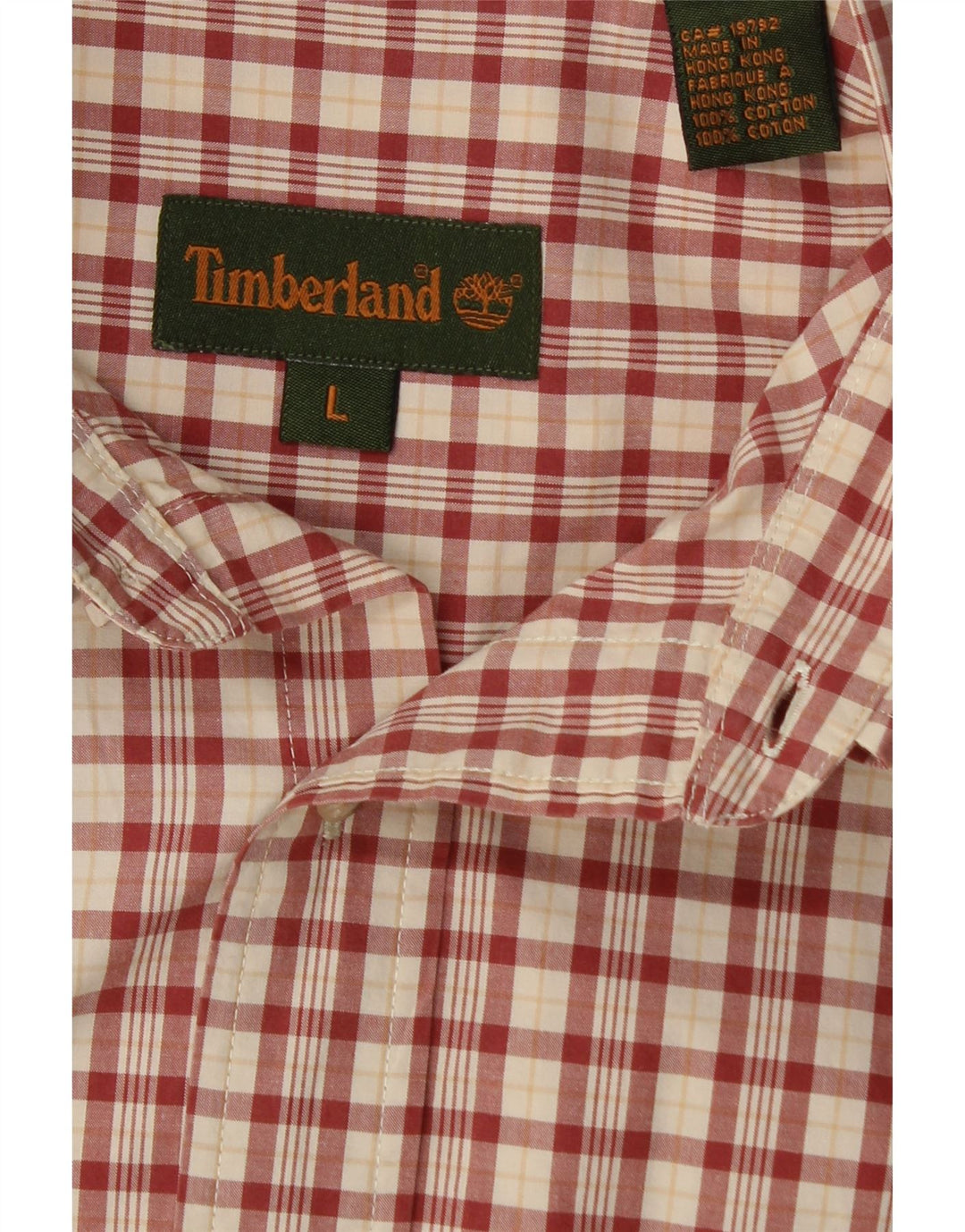 Camicia da uomo Timberland in cotone a quadri rossi grandi