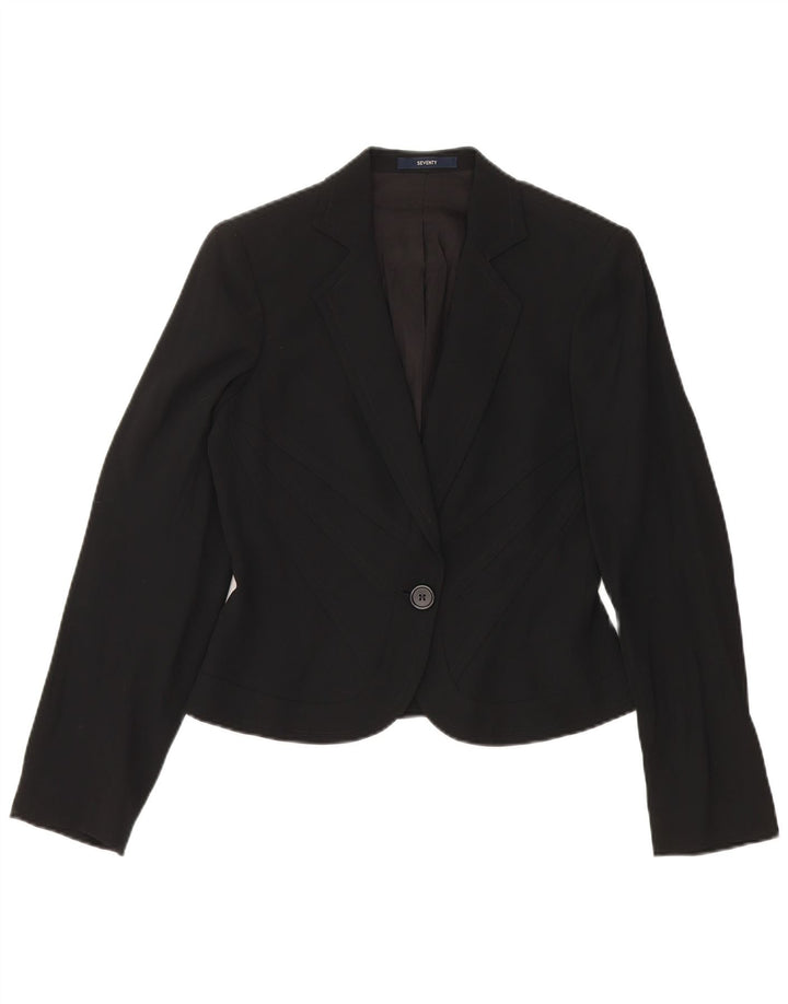 Giacca blazer a 1 bottone corta da donna Seventy IT 40 piccola in viscosa nera